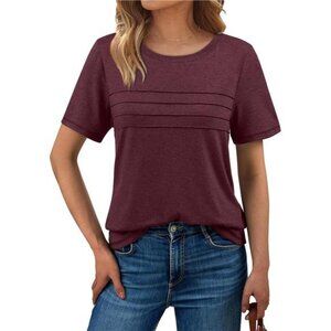 Women's Summer Short Sleeve Shirts Trendy T-Shirts Dressy Casual Blouse